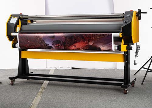 64″ wide format roll laminator with top heated rollers MF1700-F1